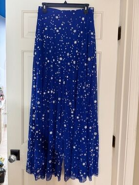Blackmilk Royal Blue Star & Snowflake Translucent Palazzo Pants